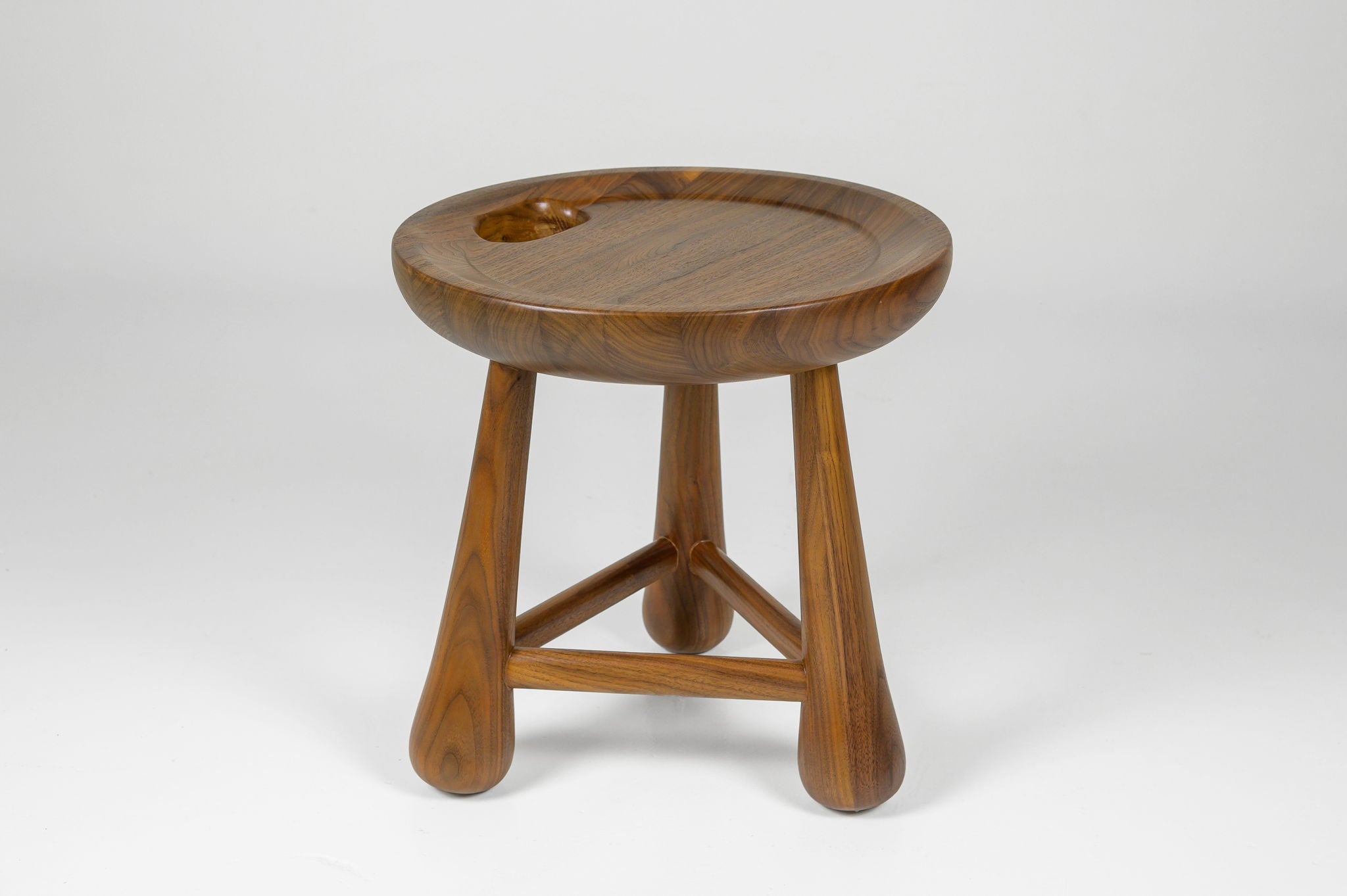 Solid Wood Tripod Stool / Side Table