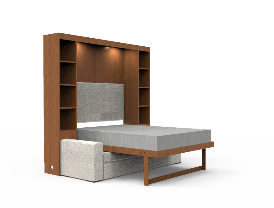 Academy Wall Bed with Sofa - Queen Size - Vertical