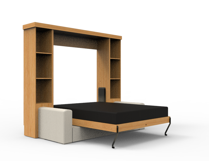 Academy Wall Bed with Sofa - Vertical - Queen Size