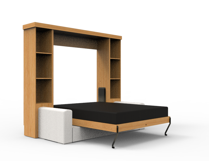 Academy Wall Bed with Sofa - Vertical - Queen Size
