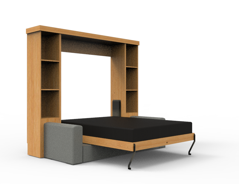 Academy Wall Bed with Sofa - Vertical - Queen Size