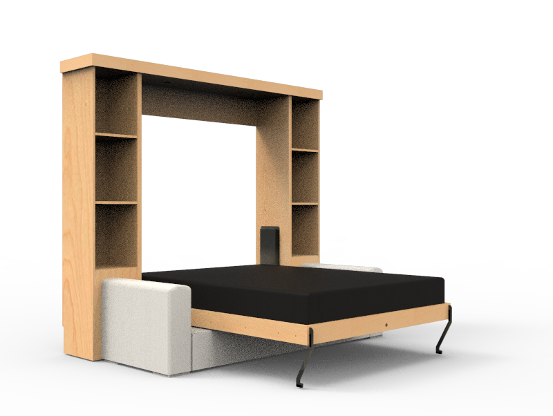 Academy Wall Bed with Sofa - Vertical - Queen Size