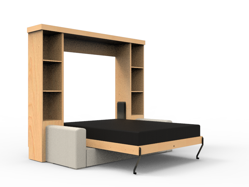Academy Wall Bed with Sofa - Vertical - Queen Size