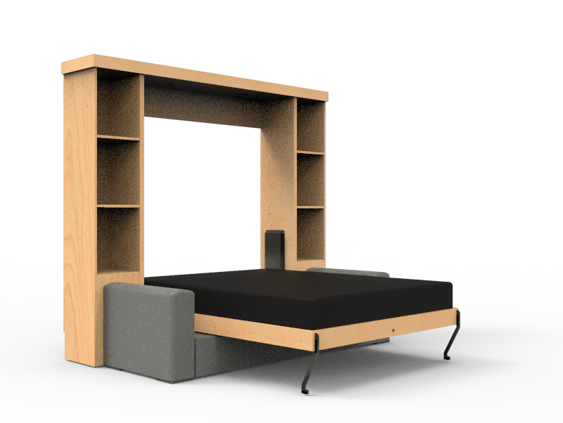 Academy Wall Bed with Sofa - Vertical - Queen Size