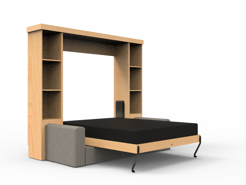 Academy Wall Bed with Sofa - Vertical - Queen Size