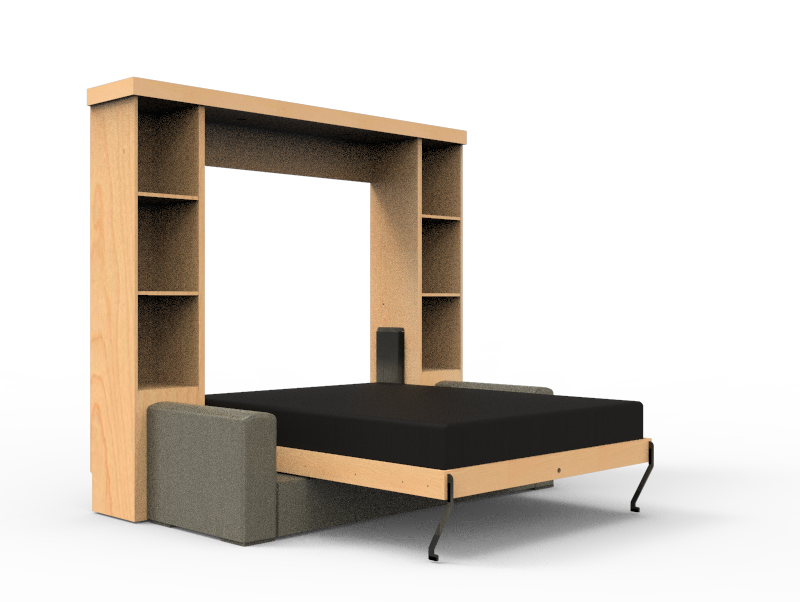 Academy Wall Bed with Sofa - Vertical - Queen Size