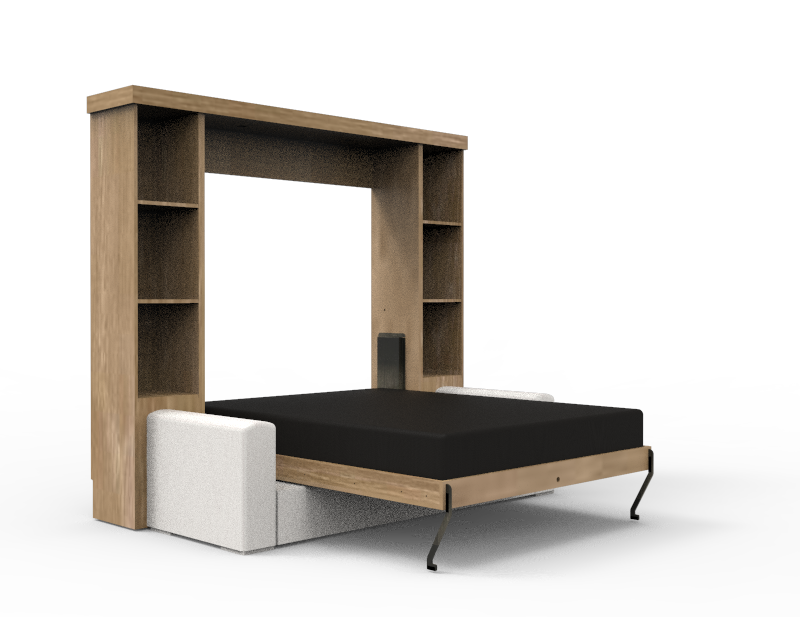 Academy Wall Bed with Sofa - Vertical - Queen Size