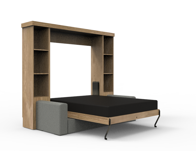 Academy Wall Bed with Sofa - Vertical - Queen Size