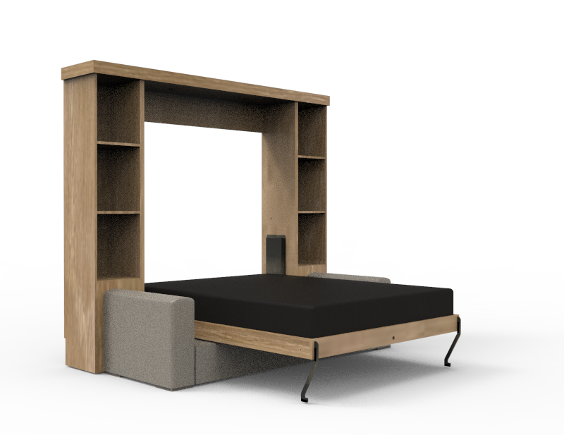 Academy Wall Bed with Sofa - Vertical - Queen Size