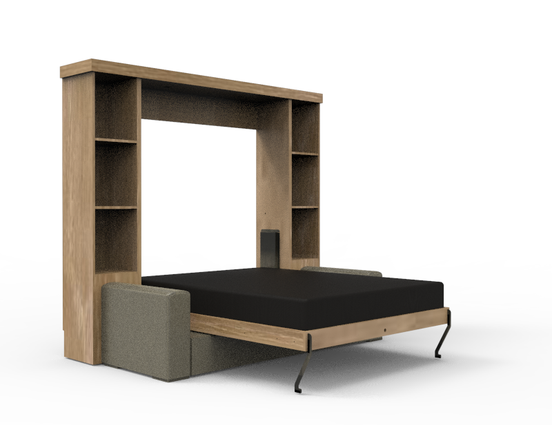 Academy Wall Bed with Sofa - Vertical - Queen Size
