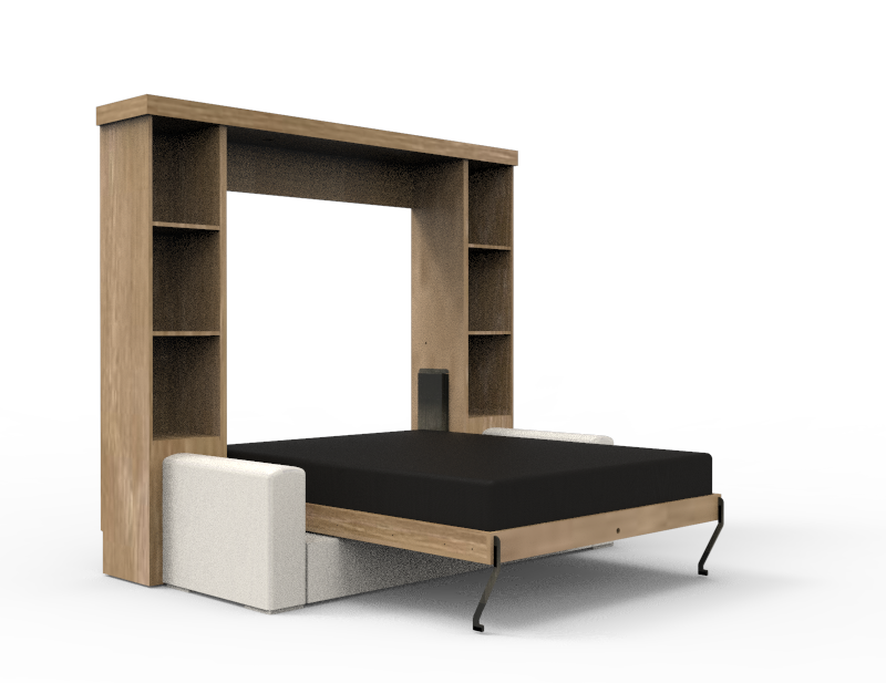 Academy Wall Bed with Sofa - Vertical - Queen Size