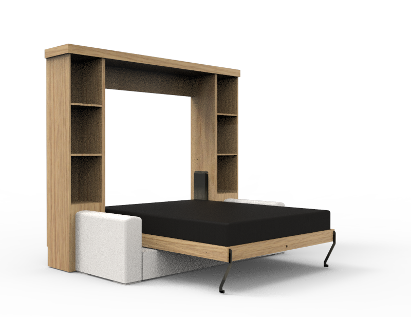 Academy Wall Bed with Sofa - Vertical - Queen Size