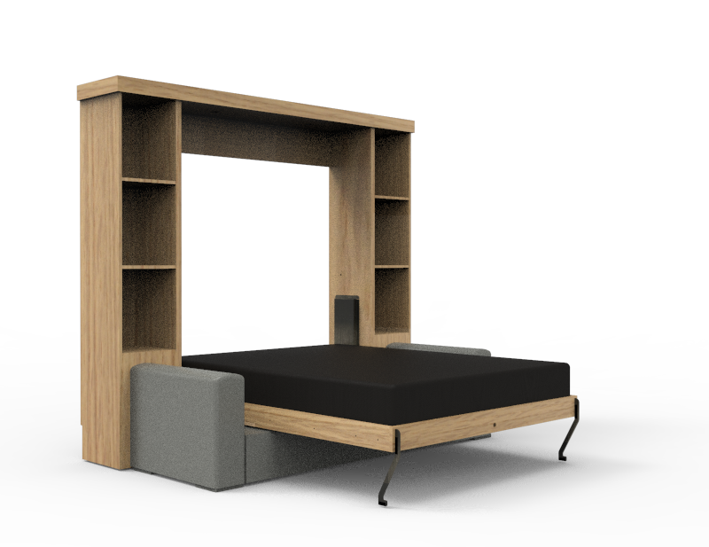 Academy Wall Bed with Sofa - Vertical - Queen Size