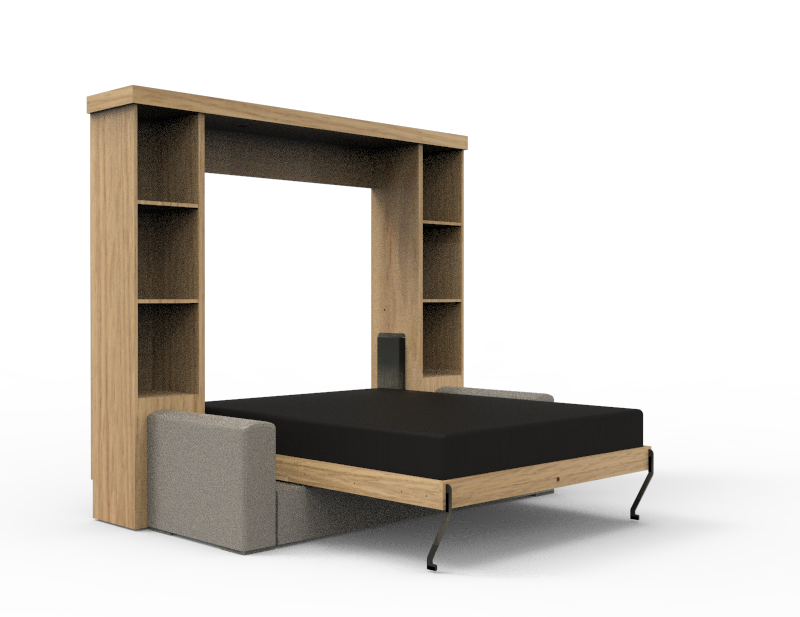 Academy Wall Bed with Sofa - Vertical - Queen Size