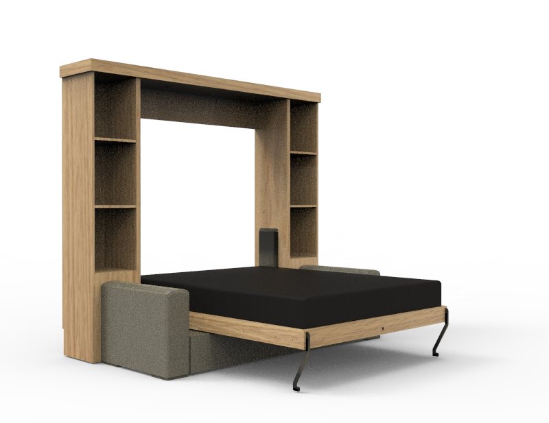 Academy Wall Bed with Sofa - Vertical - Queen Size