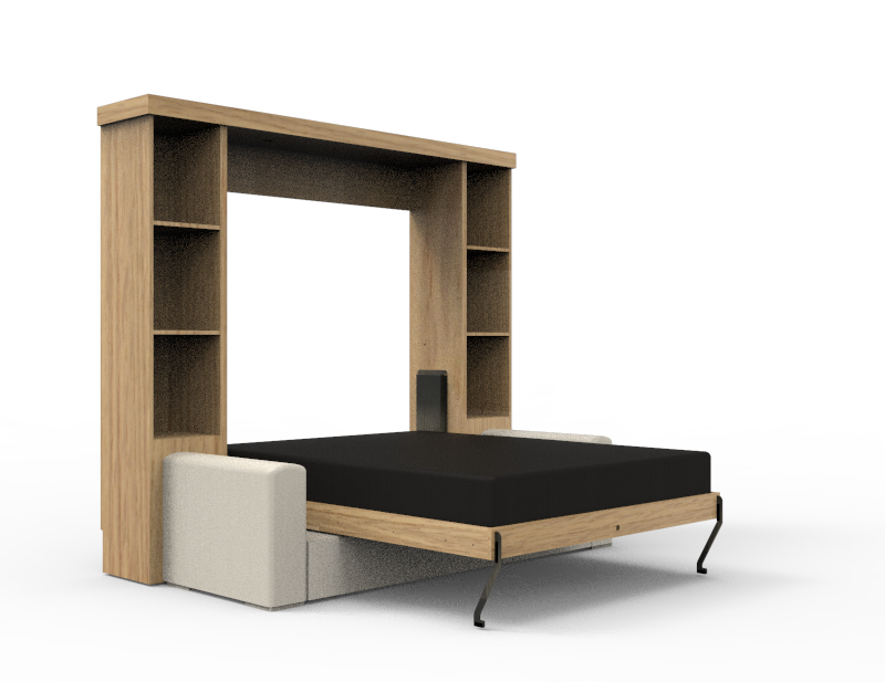 Academy Wall Bed with Sofa - Vertical - Queen Size