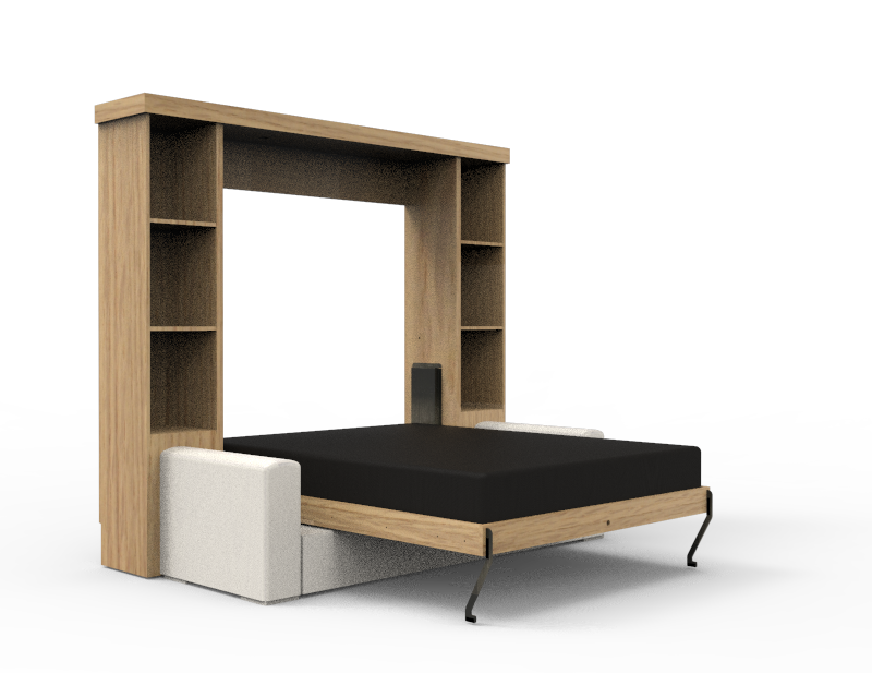 Academy Wall Bed with Sofa - Vertical - Queen Size