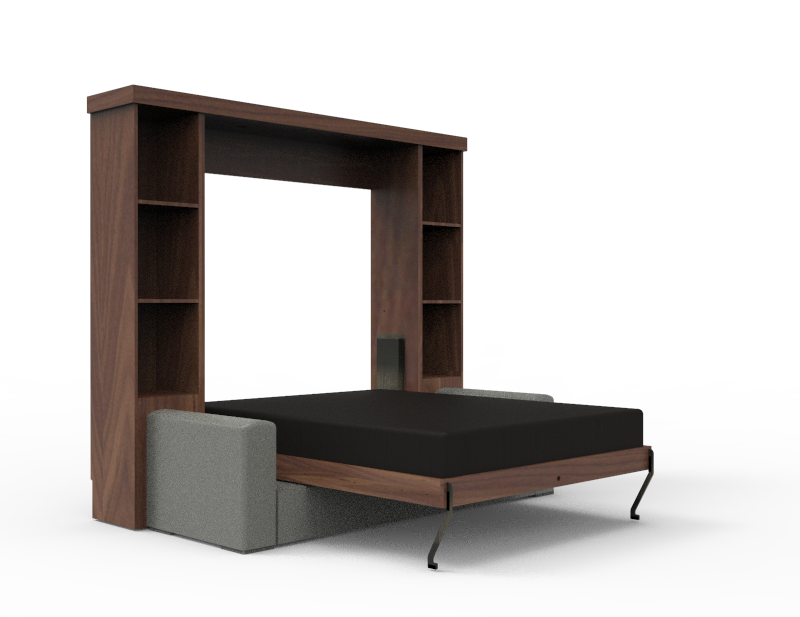 Academy Wall Bed with Sofa - Vertical - Queen Size