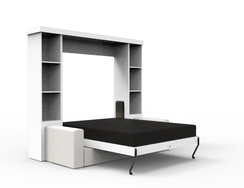 Academy Wall Bed with Sofa - Vertical - Queen Size