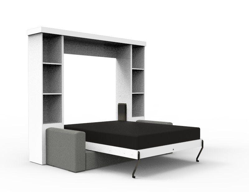 Academy Wall Bed with Sofa - Vertical - Queen Size