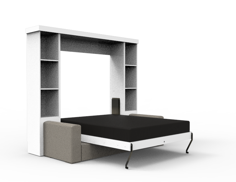 Academy Wall Bed with Sofa - Vertical - Queen Size