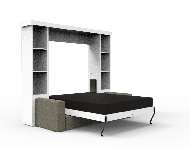 Academy Wall Bed with Sofa - Vertical - Queen Size