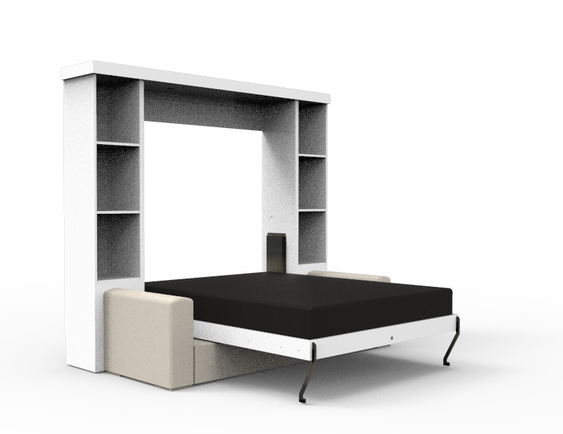 Academy Wall Bed with Sofa - Vertical - Queen Size